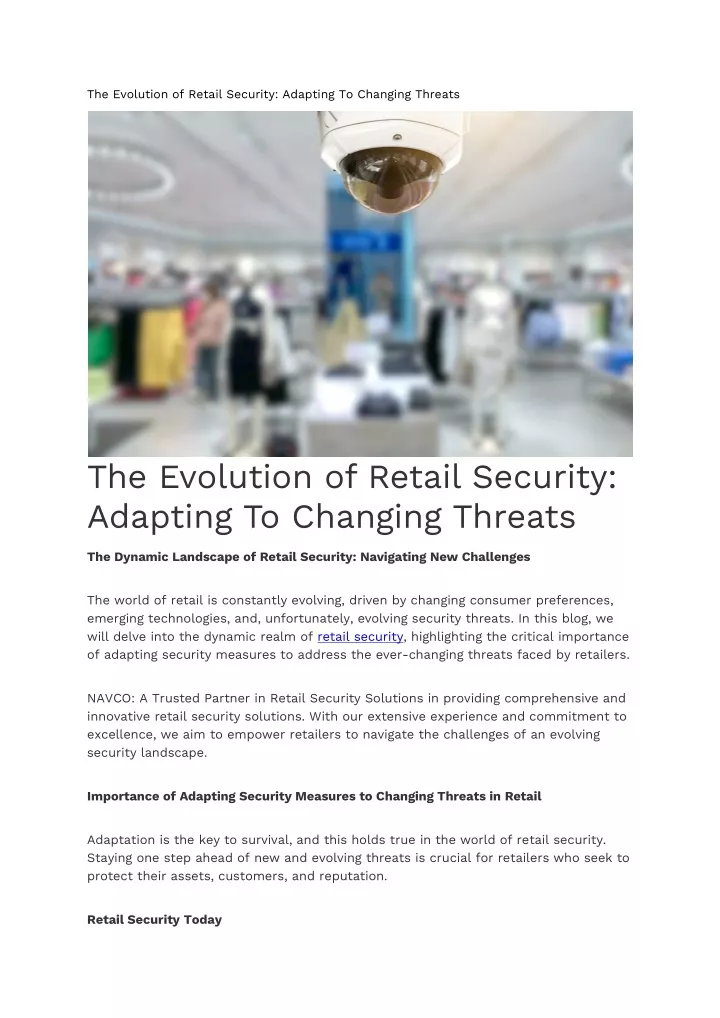 the evolution of retail security adapting