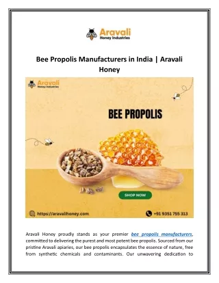 Bee propolis manufacturers in India | Aravali Honey