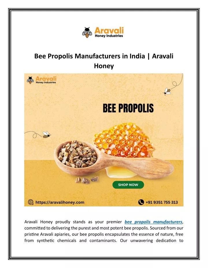 bee propolis manufacturers in india aravali honey