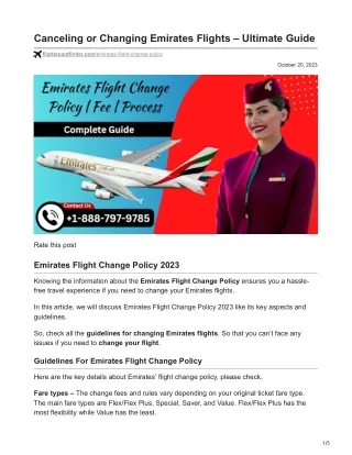 Canceling or Changing Emirates Flights  Ultimate Guide