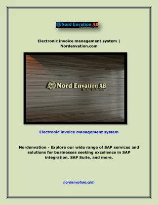 Electronic invoice management system | Nordenvation.com