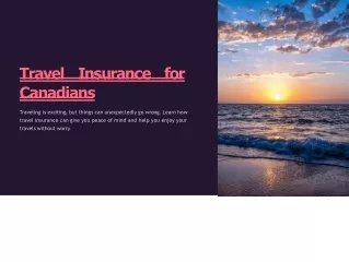 Travel Insurance for Canadians