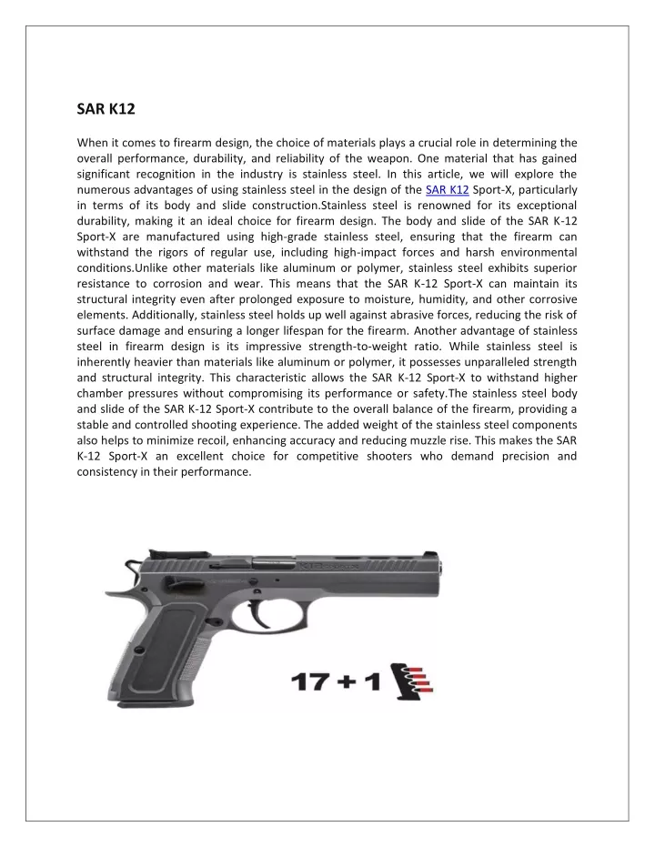 sar k12 when it comes to firearm design