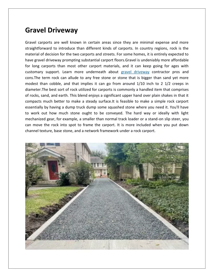 gravel driveway gravel carports are well known