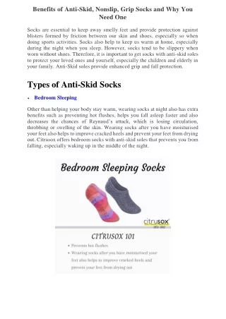 Benefits Of Anti-Skid ,Nonslip , Grip Socks And Why You Need One