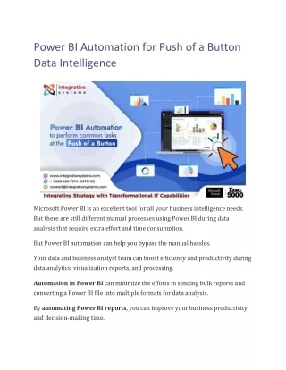 power bi automation for push of a button data