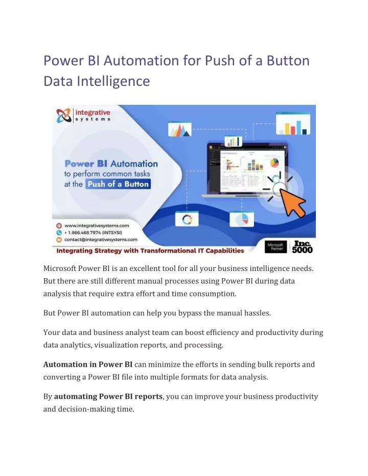 power bi automation for push of a button data