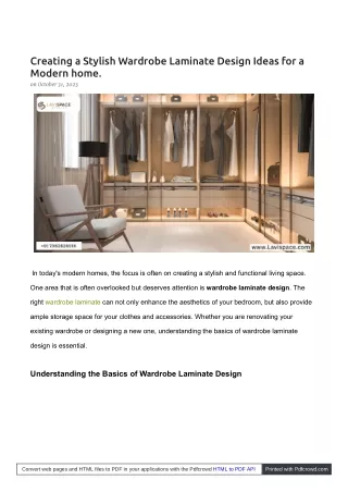 creating a stylish wardrobe laminate design ideas