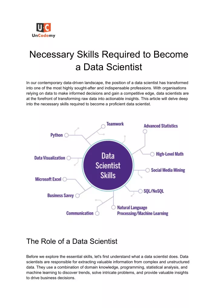 necessary skills required to become a data
