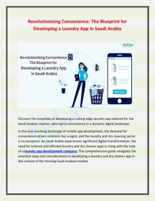 Revolutionizing Convenience The Blueprint for Developing a Laundry App in Saudi Arabia