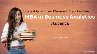 Internship and Job Placement Opportunities for MBA in Business Analytics Students