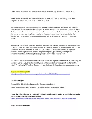 global protein purification and isolation market