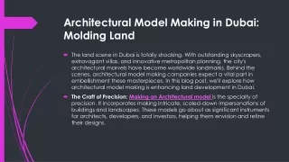 Architectural Model Making in Dubai Molding Land