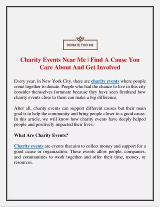 Charity Events Near Me Find A Cause You Care About And Get Involved
