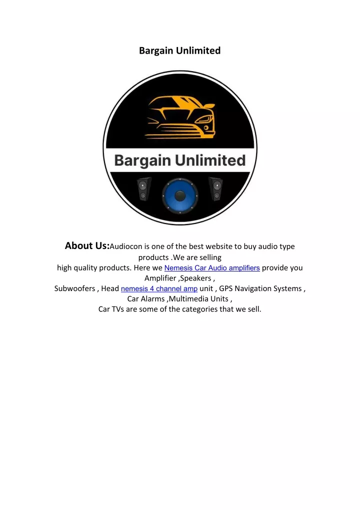 bargain unlimited