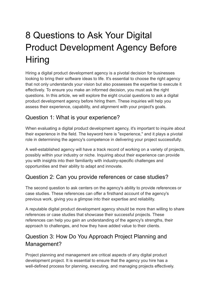 8 questions to ask your digital product