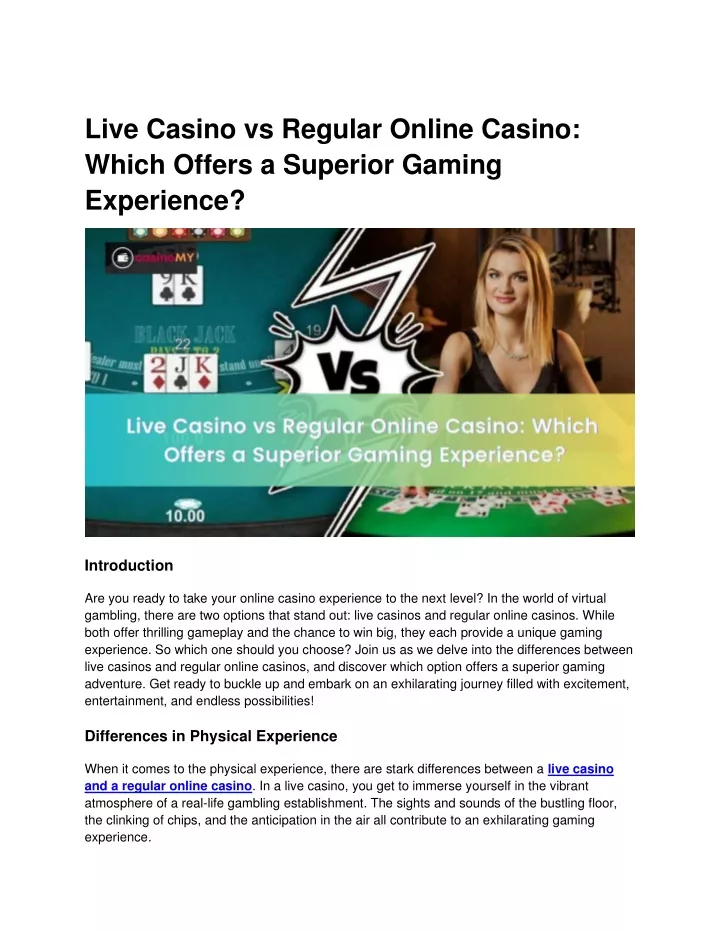 live casino vs regular online casino which offers