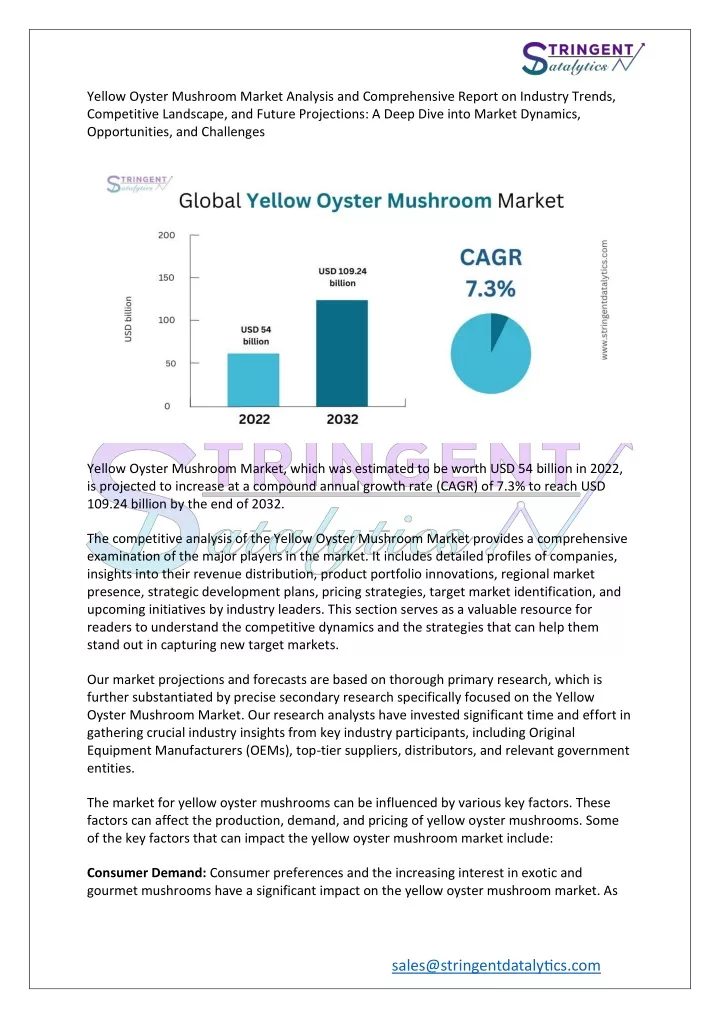 yellow oyster mushroom market analysis