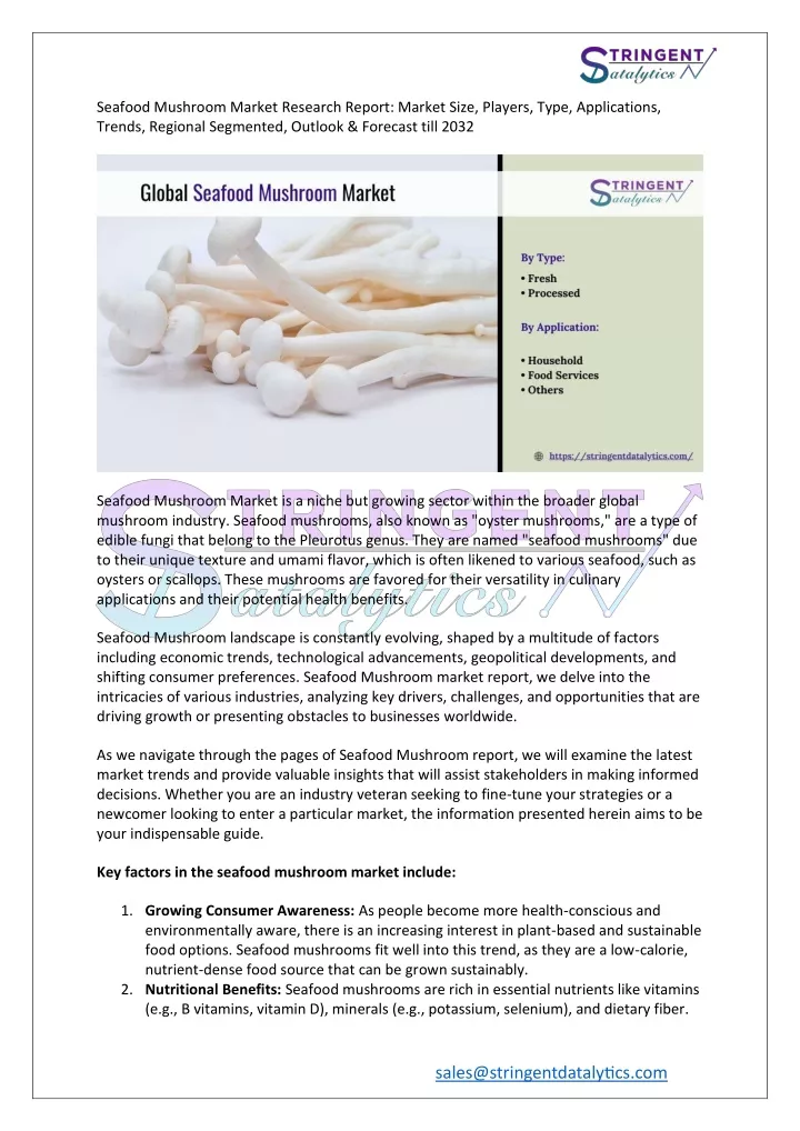 seafood mushroom market research report market
