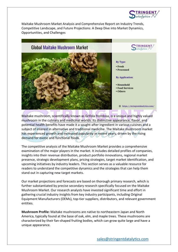 maitake mushroom market analysis