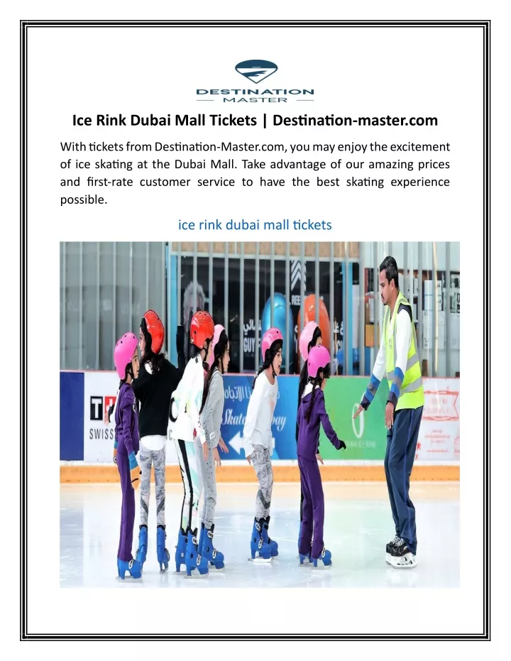 ice rink dubai mall tickets destination master com