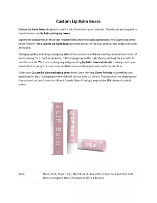 custom lip balm boxes