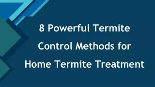 8 Powerful Termite Control Methods for Home Termite Treatment