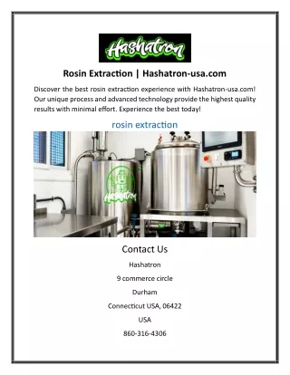 rosin extraction hashatron usa com
