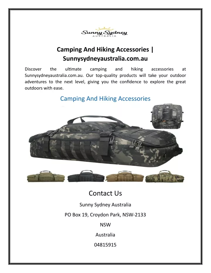 camping and hiking accessories