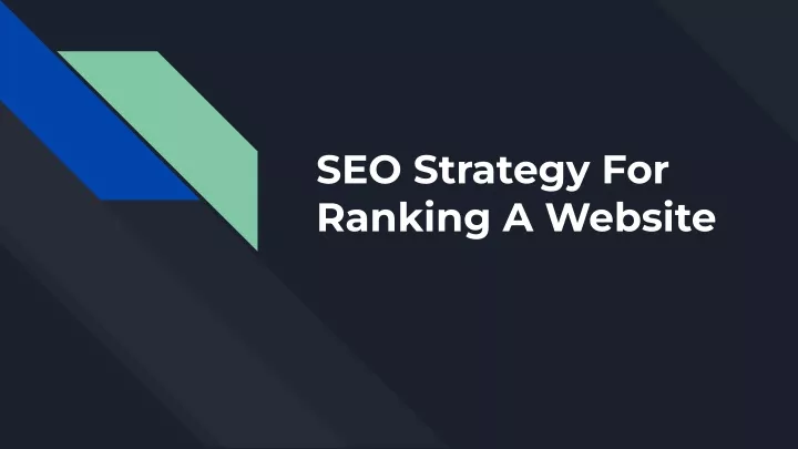 seo strategy for ranking a website