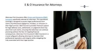 E & O Insurance for Attorneys