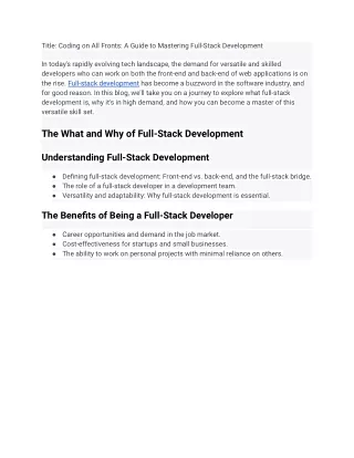 Title_ Coding on All Fronts_ A Guide to Mastering Full-Stack Development