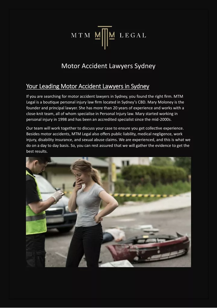 motor accident lawyers sydney