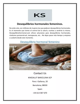 Desequilibrios hormonales femeninos.