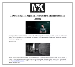 3 Workout Tips for Beginners - Your Guide to a Successful Fitness Journey