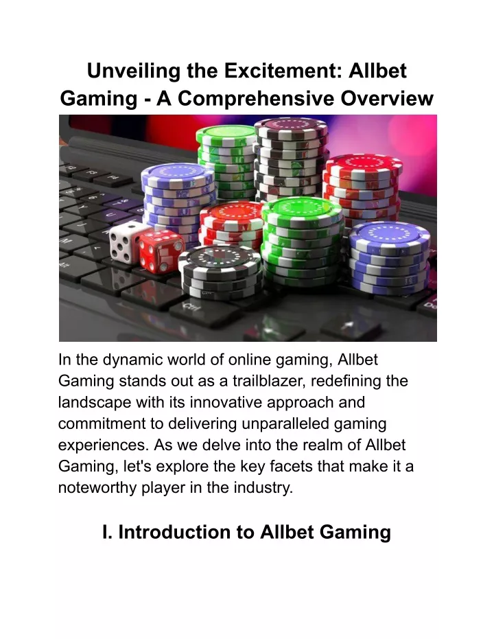 unveiling the excitement allbet gaming