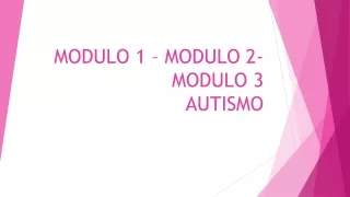 MODULO 1 – MODULO 2- MODULO 3