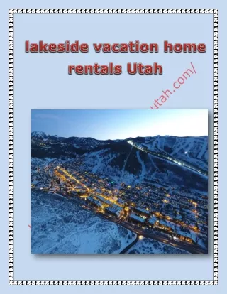 lakeside vacation home rentals Utah