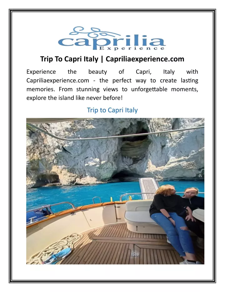 trip to capri italy capriliaexperience com