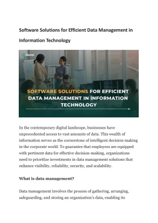 software solutions for efficient data management