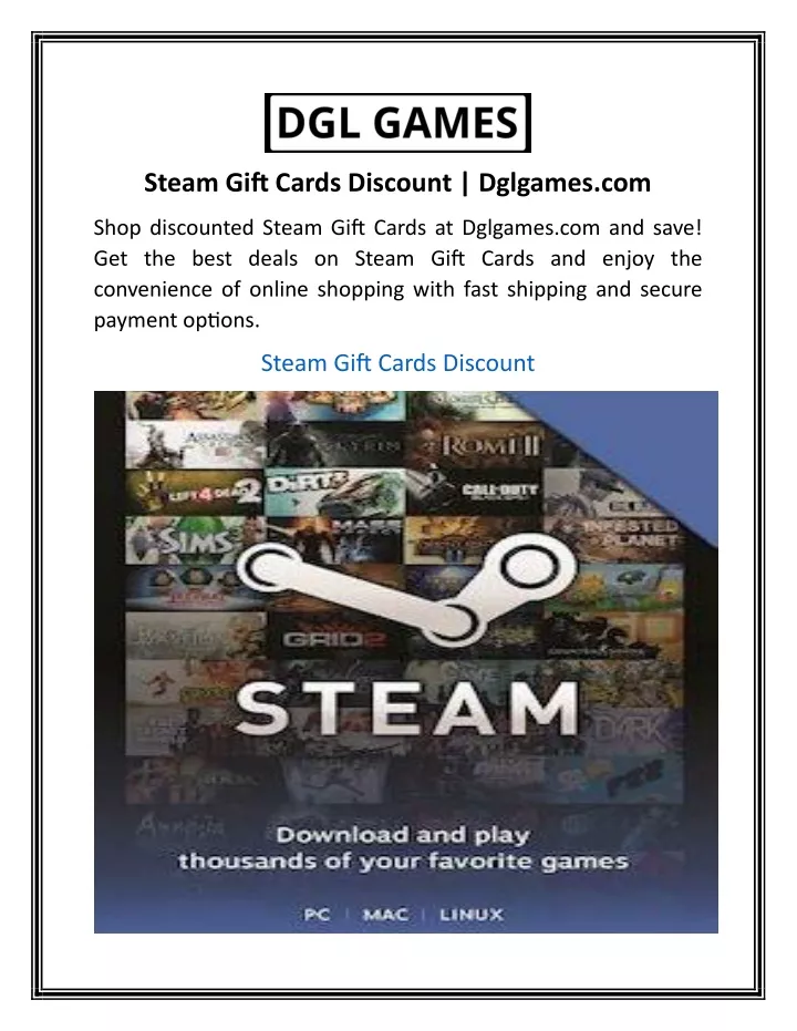 steam gift cards discount dglgames com