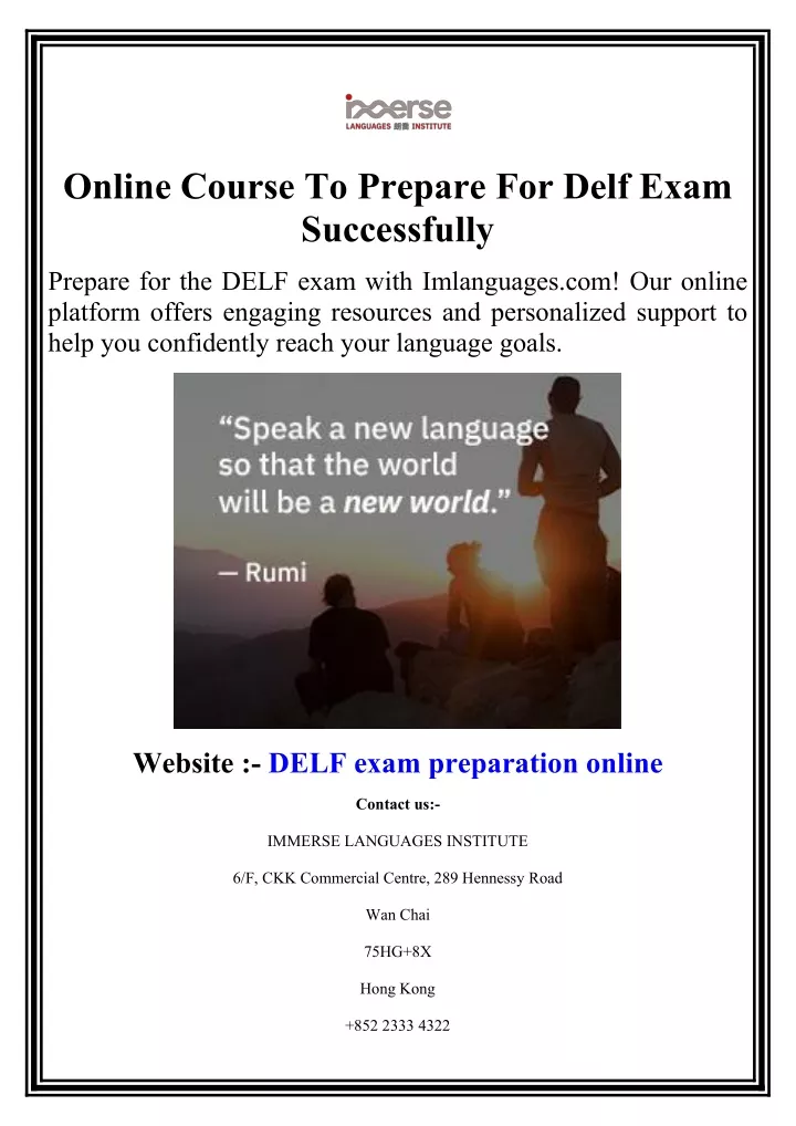 online course to prepare for delf exam