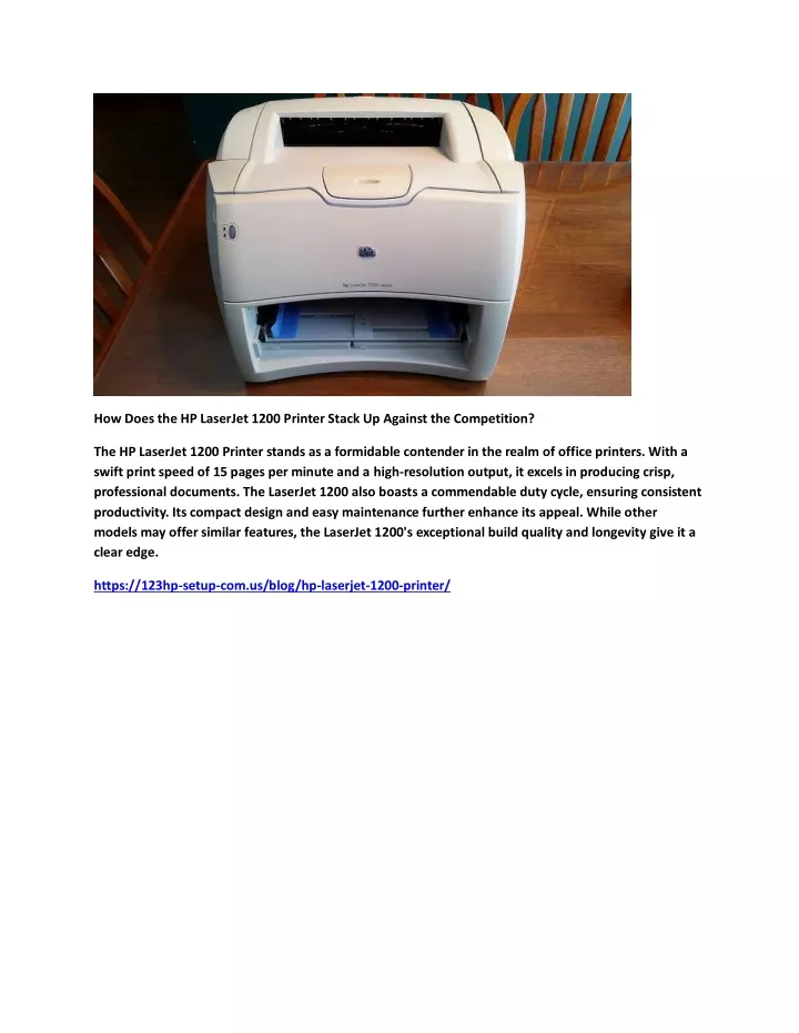 how does the hp laserjet 1200 printer stack