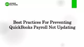 Best Practices For Preventing QuickBooks Payroll Not Updating
