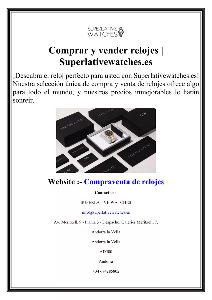 comprar y vender relojes superlativewatches es