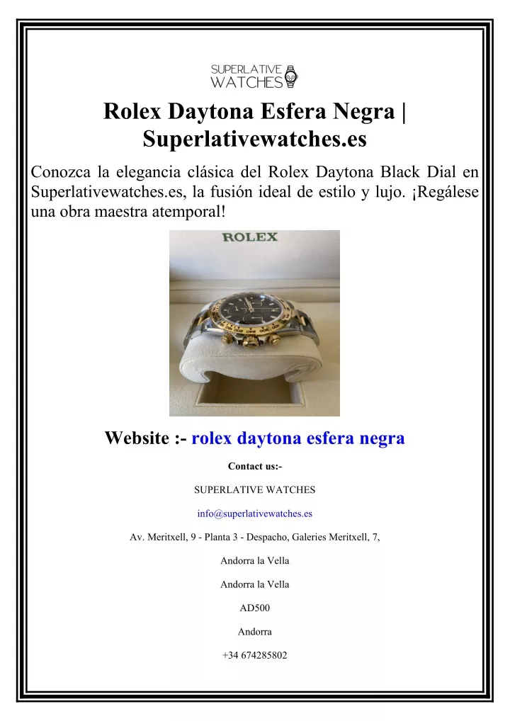 rolex daytona esfera negra superlativewatches es