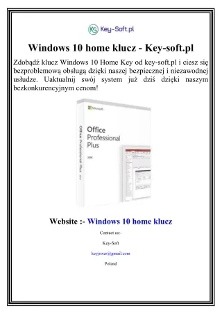 Windows 10 home klucz - Key-soft.pl