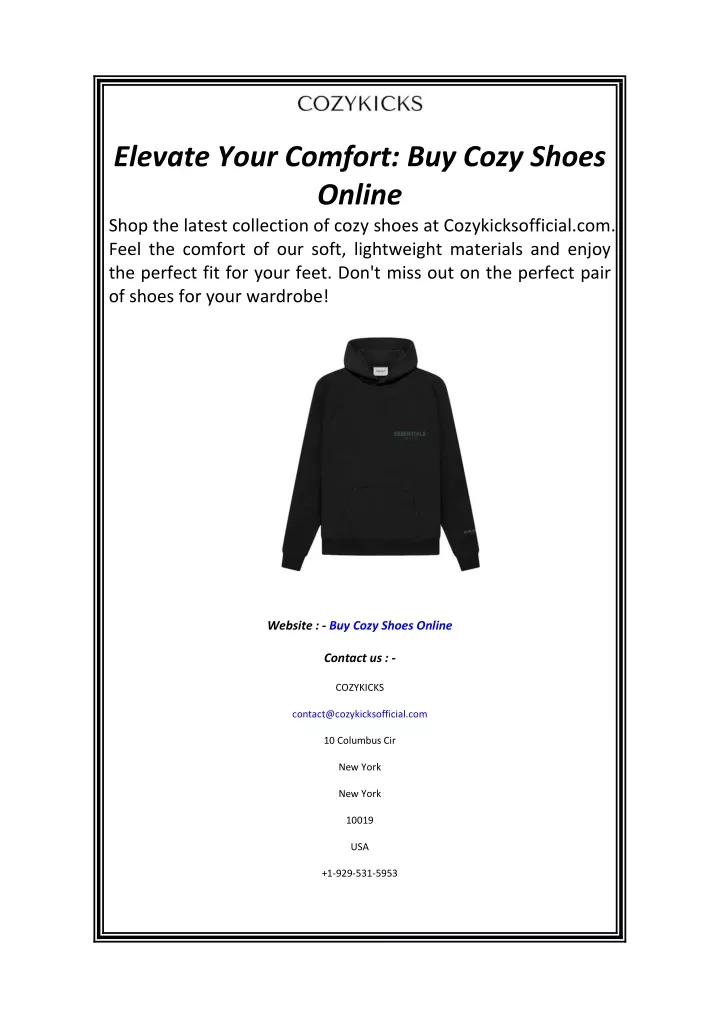 elevate your comfort buy cozy shoes online shop