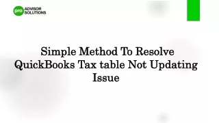 Simple Method To Resolve QuickBooks Tax table Not Updating Issue