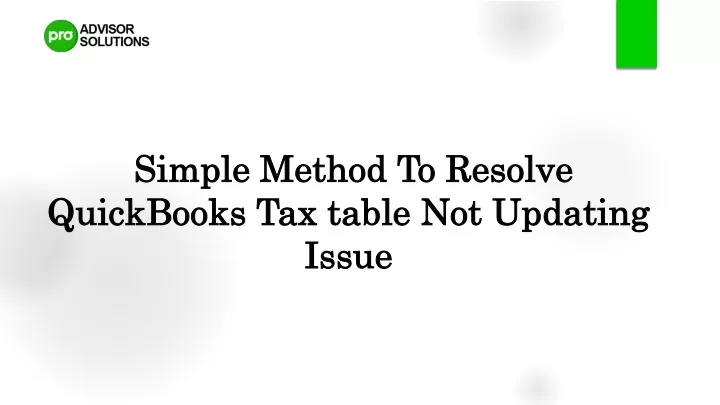 simple method to resolve quickbooks tax table not updating issue